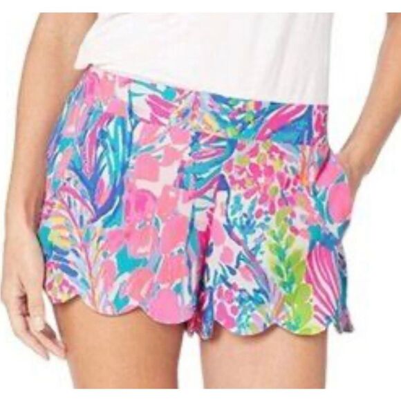 Lilly Pulitzer Dahlia Gumbo Limbo scalloped mini shorts small - Picture 1 of 10